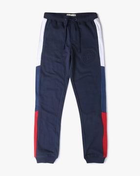 slim fit joggers with contrast side panels