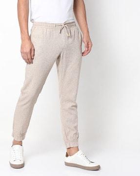 slim fit joggers with drawstring fastening