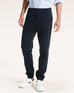 slim fit joggers with drawstring waist