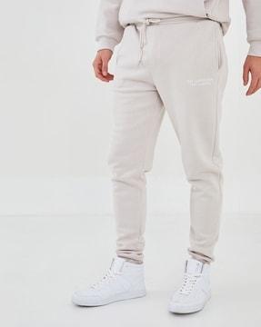 slim fit joggers with elasticated drawstring waist