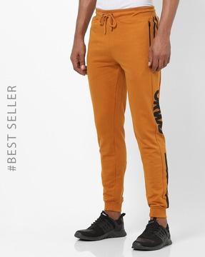 slim fit joggers with typography