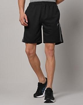 slim fit knit shorts with elasticated waist