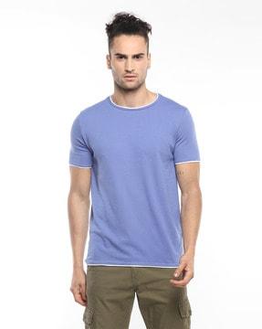 slim fit knitted round-neck t-shirt