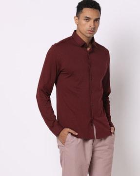 slim fit knitted shirt