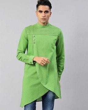 slim fit kurta with asymmetric hemline