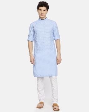 slim fit kurta with high neck