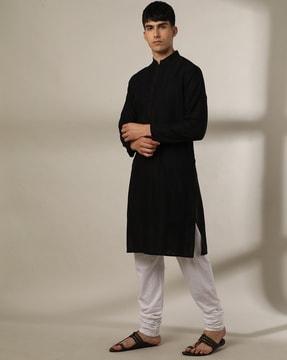 slim fit long kurta with embroidery