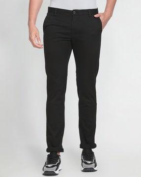 slim fit low-rise trousers