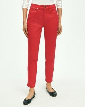 slim fit low-rise trousers