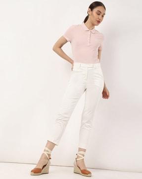 slim fit mid-calf length pant