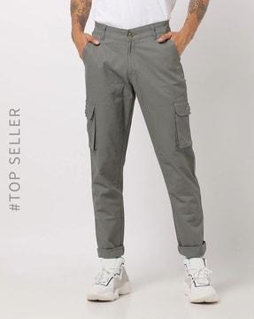 slim fit mid-rise cargo pants