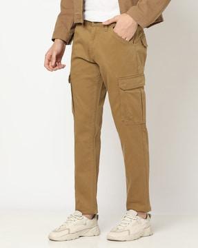 slim fit mid-rise cargo pants