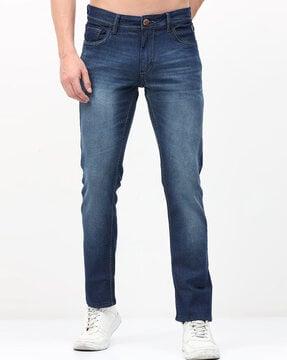 slim fit mid rise jeans