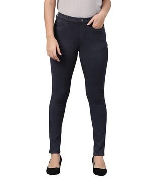 slim fit mid-rise jeggings