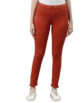 slim fit mid-rise jeggings