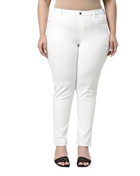 slim fit mid-rise jeggings