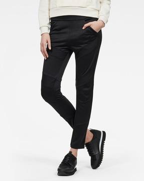 slim fit mid-rise panelled treggings