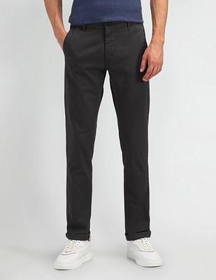 slim fit mid rise trousers