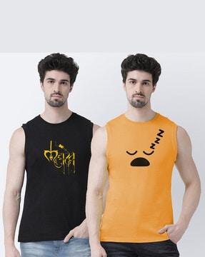 slim fit pack of 2 graphic print t-shirt