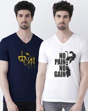 slim fit pack of 2 v-neck t-shirts