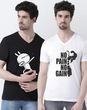 slim fit pack of 2 v-neck t-shirts