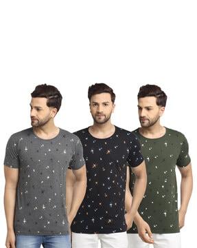 slim fit pack of 3 abstract print t-shirts