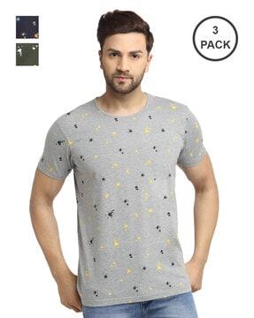 slim fit pack of 3 abstract print t-shirts