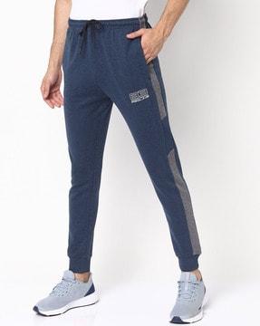slim fit panelled joggers with drawstring waist