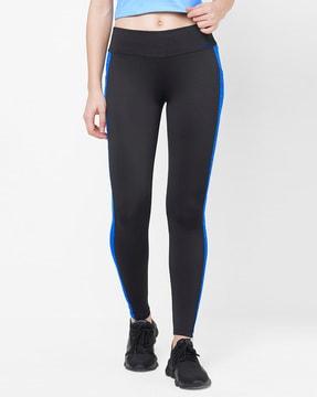 slim fit pants with contrast side taping