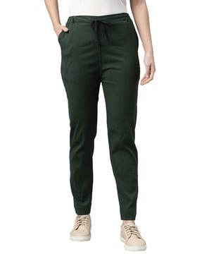 slim fit pants with drawstring waist