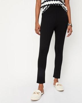 slim fit pants with elasticated waist