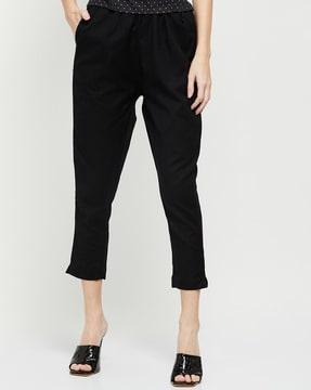 slim fit pants with elasticated waistband