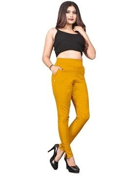 slim fit pants with elasticated waistband