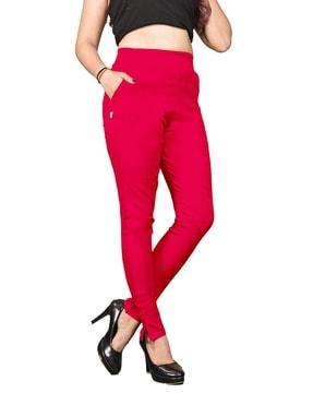 slim fit pants with elasticated waistband