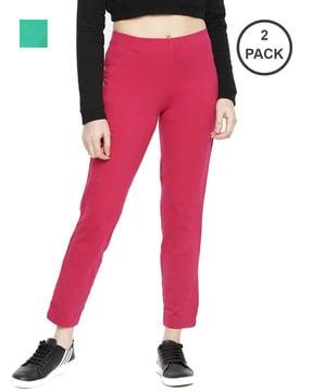 slim fit pants with elasticated waistband