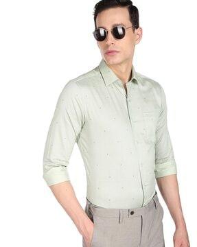 slim fit patch-pocket shirt