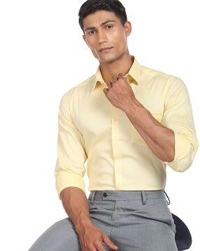 slim fit patch-pocket shirt