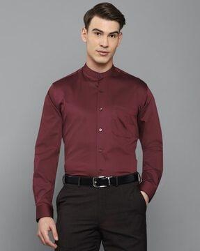 slim fit patch-pocket shirt