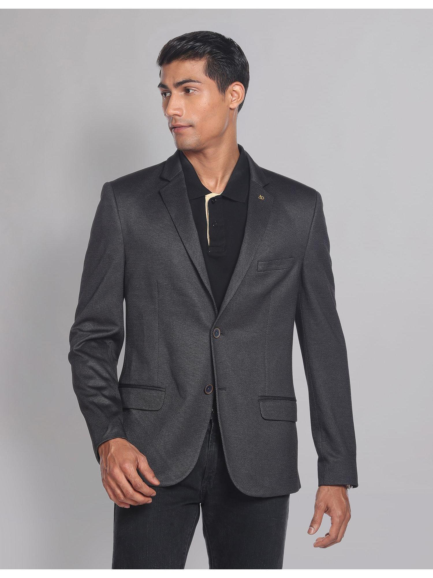 slim fit patterned blazer