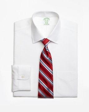 slim-fit pin point dress shirt