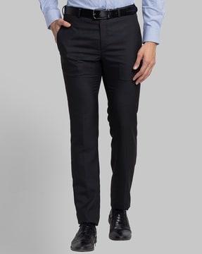 slim fit pleated trousers