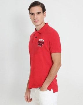 slim fit polo t-shirt with applique