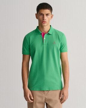 slim fit polo t-shirt with brand embroidery