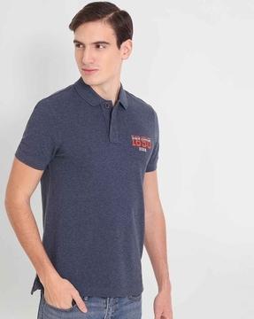 slim fit polo t-shirt with brand embroidery