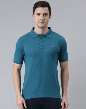 slim fit polo t-shirt with brand logo
