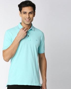 slim fit polo t-shirt with brand logo