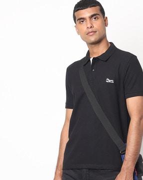 slim fit polo t-shirt with branding