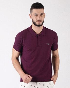 slim fit polo t-shirt with branding