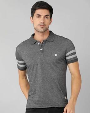 slim fit polo t-shirt with button placket