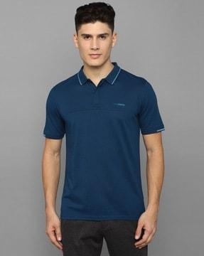 slim fit polo t-shirt with contrast piping